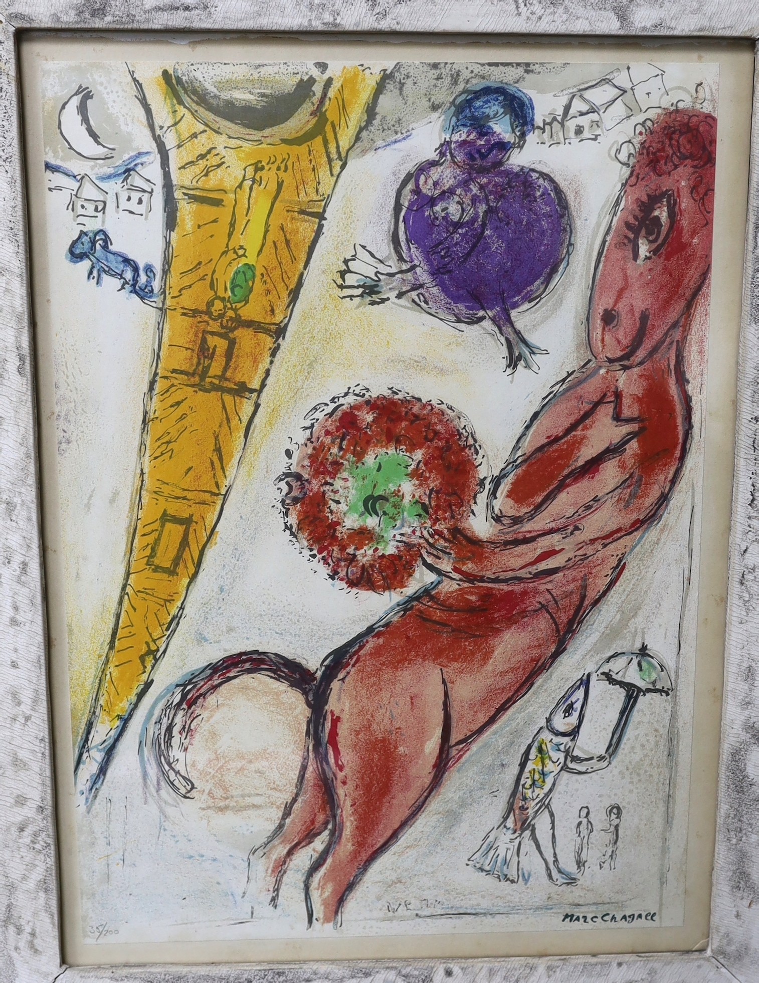 After Marc Chagall, limited edition print, 'La Tour Eiffel', numbered 35/200, 37 x 27cm